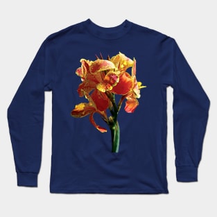 Cannas - Closeup of Spotted Orange Canna Long Sleeve T-Shirt